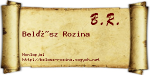 Belász Rozina névjegykártya